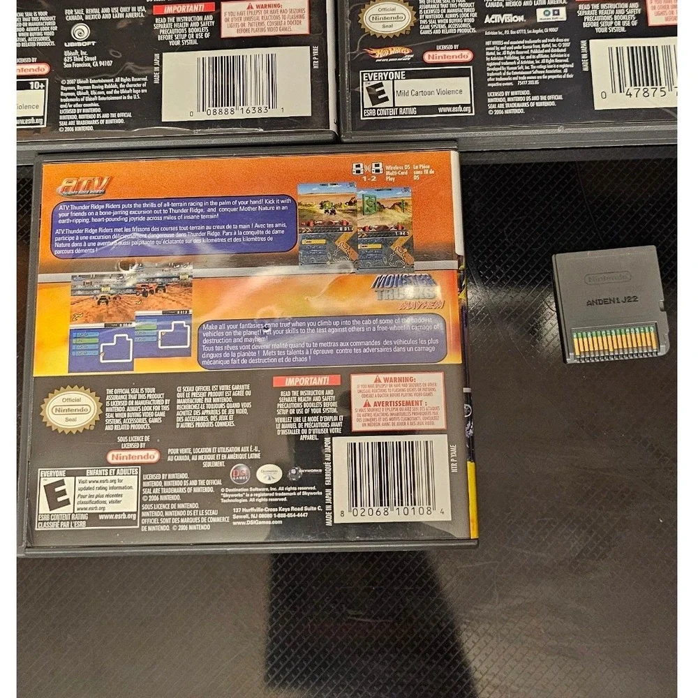Nintendo DS Game Lot Cars 2 Up Rayman Rabbids Hot Wheels ATV Brain Age Bundle